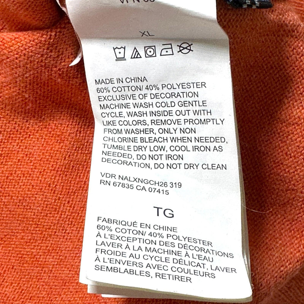 Nautica Knit Jumper Men's UK Size XL Orange Long Sleeve 1/4 Zip Sweater