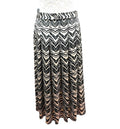 George Pleated Midi Skirt Women’s UK Size 12 Black & Beige Animal Chevron Print