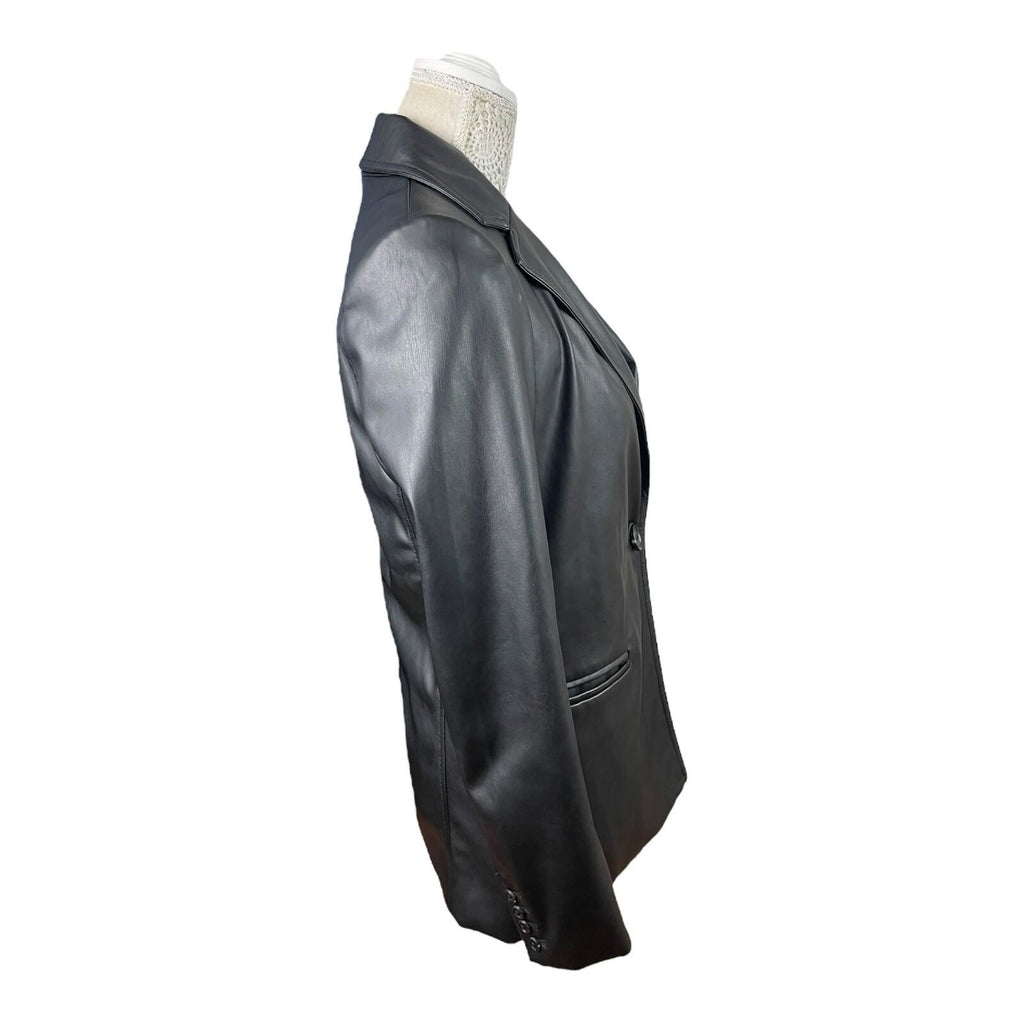 New Look Black Faux leather Blazer Relaxed Fit Women’s UK Size 6