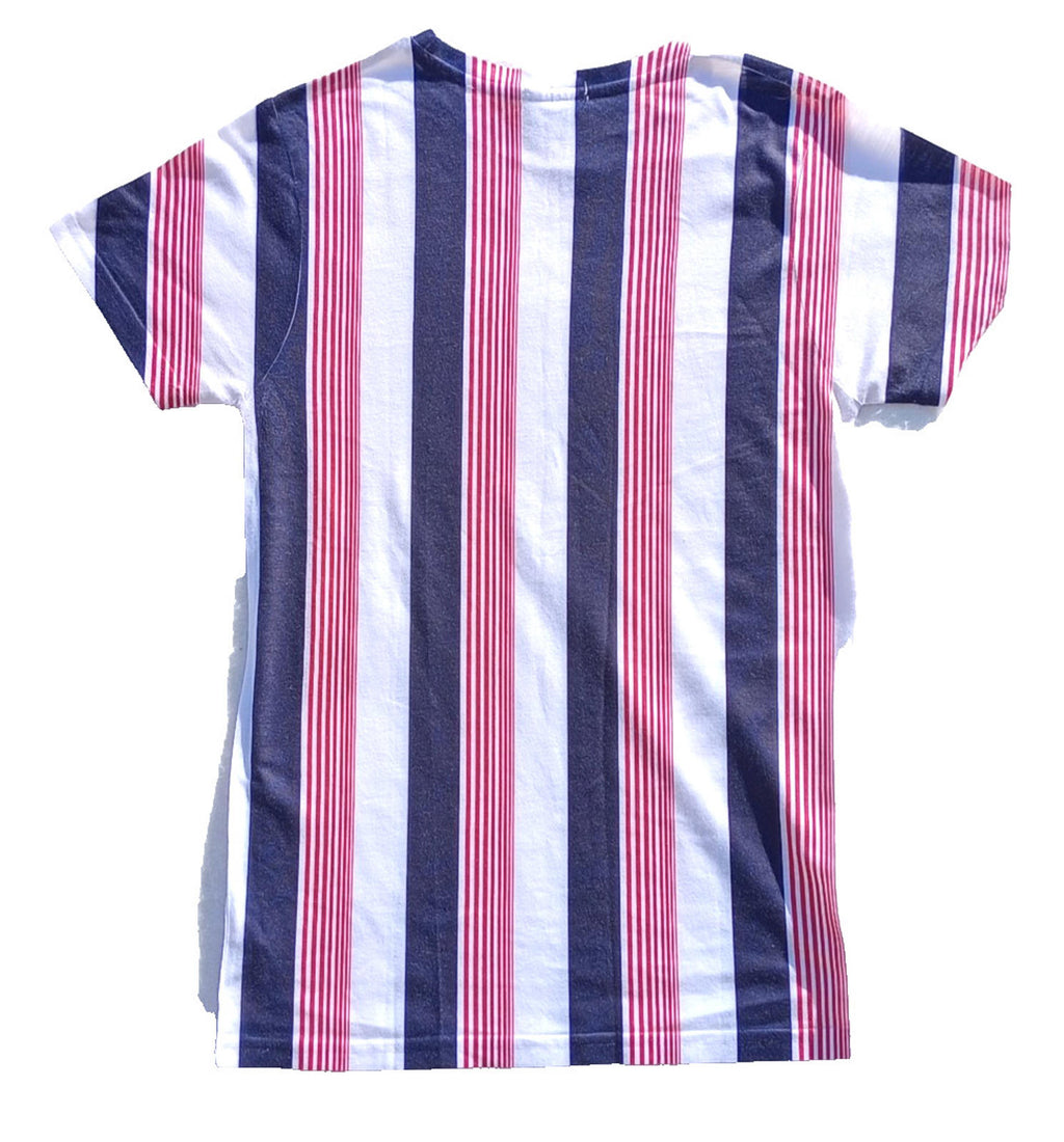 BooHoo MAN Vertical Stripe T-Shirt Men's UK Size S Crew Neck Short Sleeve Summer