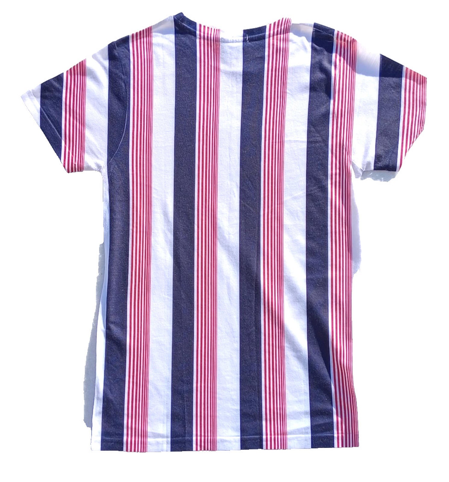 BooHoo MAN Vertical Stripe T-Shirt Men's UK Size S Crew Neck Short Sleeve Summer