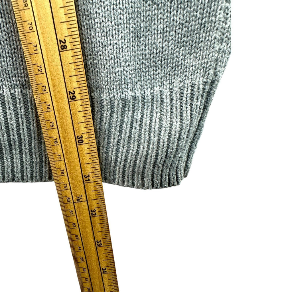 Nautica Knit Jumper Men's UK Size XL Grey Stripe Long Sleeve 100% Cotton Sweater