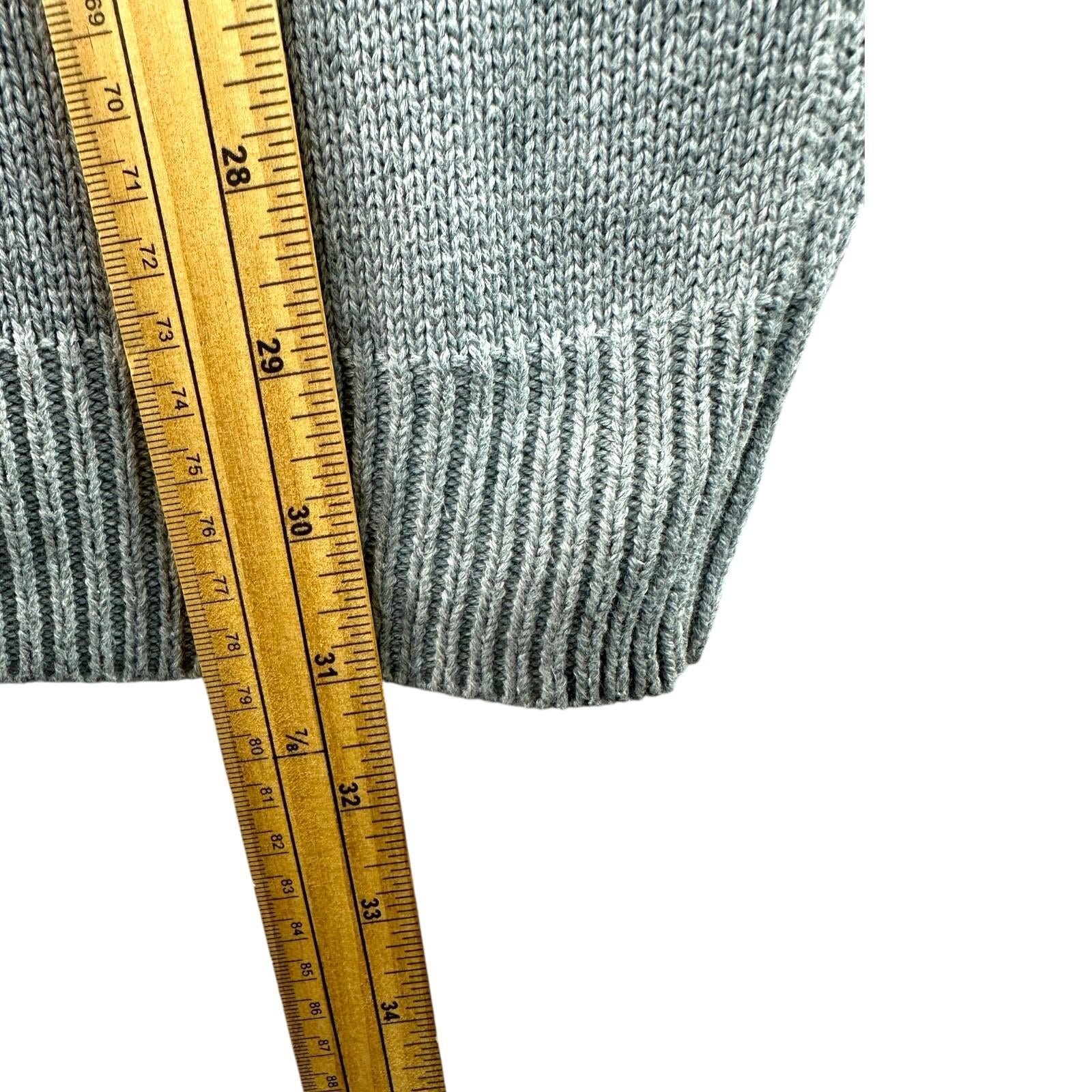 Nautica Knit Jumper Men's UK Size XL Grey Stripe Long Sleeve 100% Cotton Sweater
