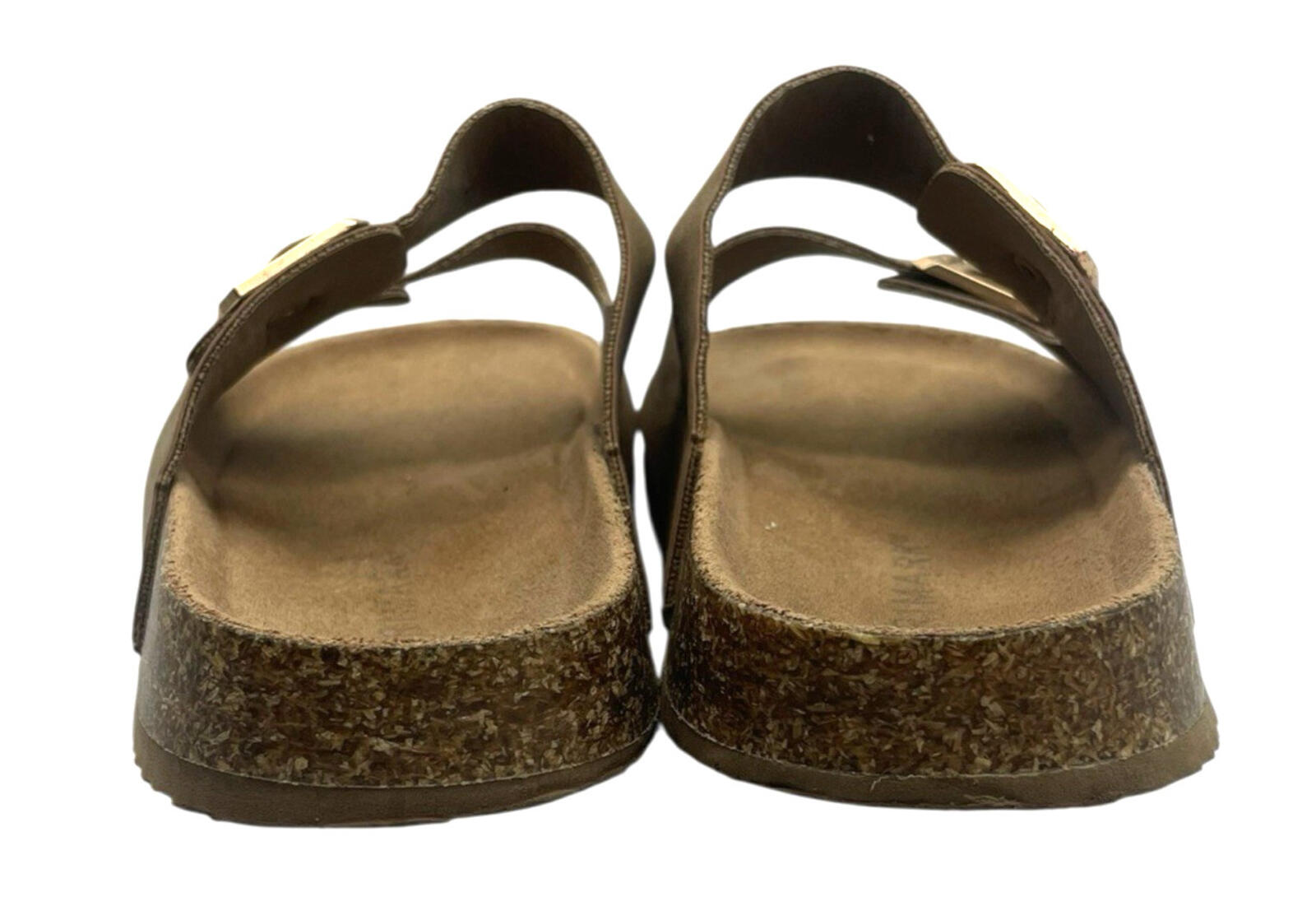 Primark Faux Leather Slider Sandals Women's UK Size 3 Open Toe Gold Buckle