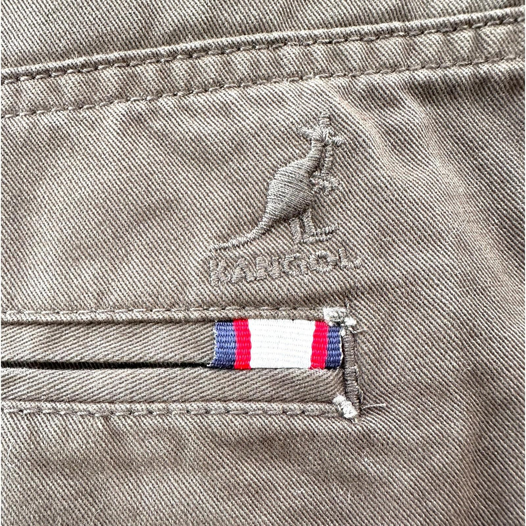 Kangol Shorts Men's UK Size XL Khaki Green Embroidered Button Up Heavy Duty