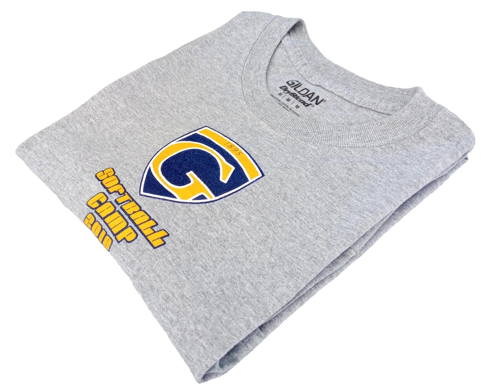 Softball Camp Graphic Print T-Shirt Men's UK Size M Grey Crew Neck Cotton Mix