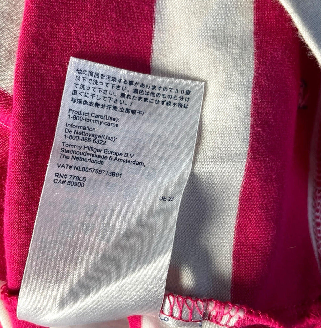 Tommy Hilfiger T-Shirt Dress Women’s UK Size M Striped Knee Length Pink