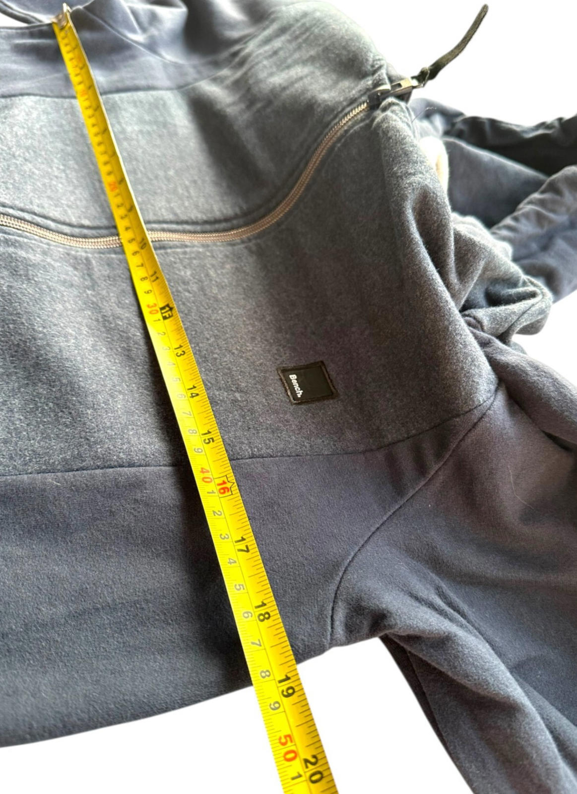 Bench Hooded Jacket Hoodie Men's UK Size S Blue 100% Cotton Logo Drawstring Hood
