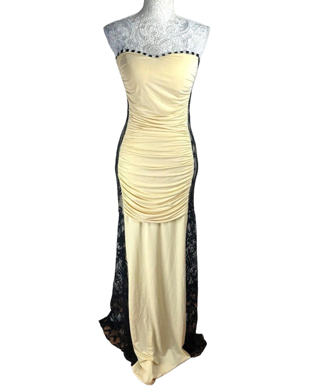 Nazz Collection Ballgown Dress Women's UK Size 14 Diamante Detail Ruched Prom