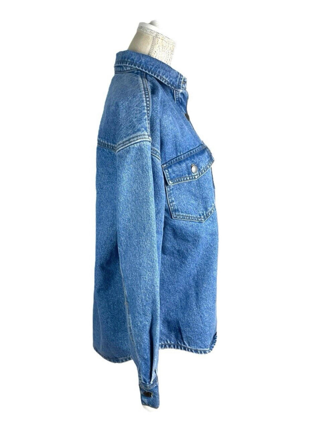 Nasty Gal Blue Denim Shirt Top Button Up Women’s UK Size 10