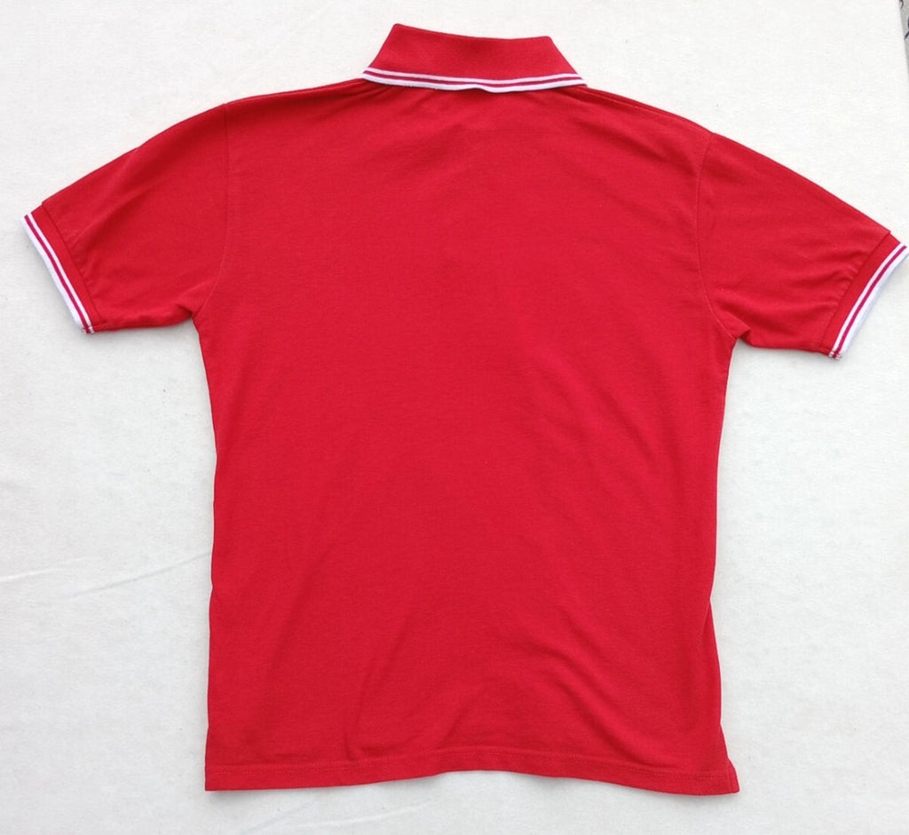 Asics Polo Shirt Men's UK Size S Red Short Sleeve Embroided Logo Cotton Blend