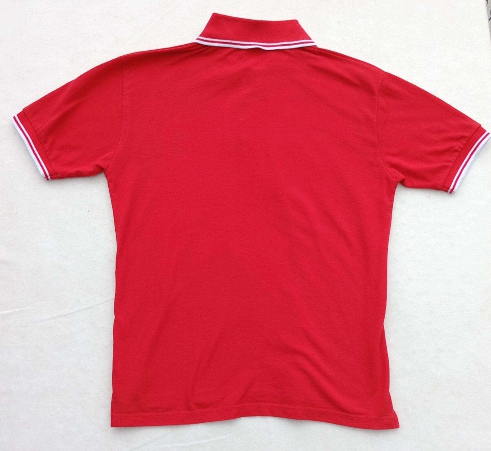 Asics Polo Shirt Men's UK Size S Red Short Sleeve Embroided Logo Cotton Blend