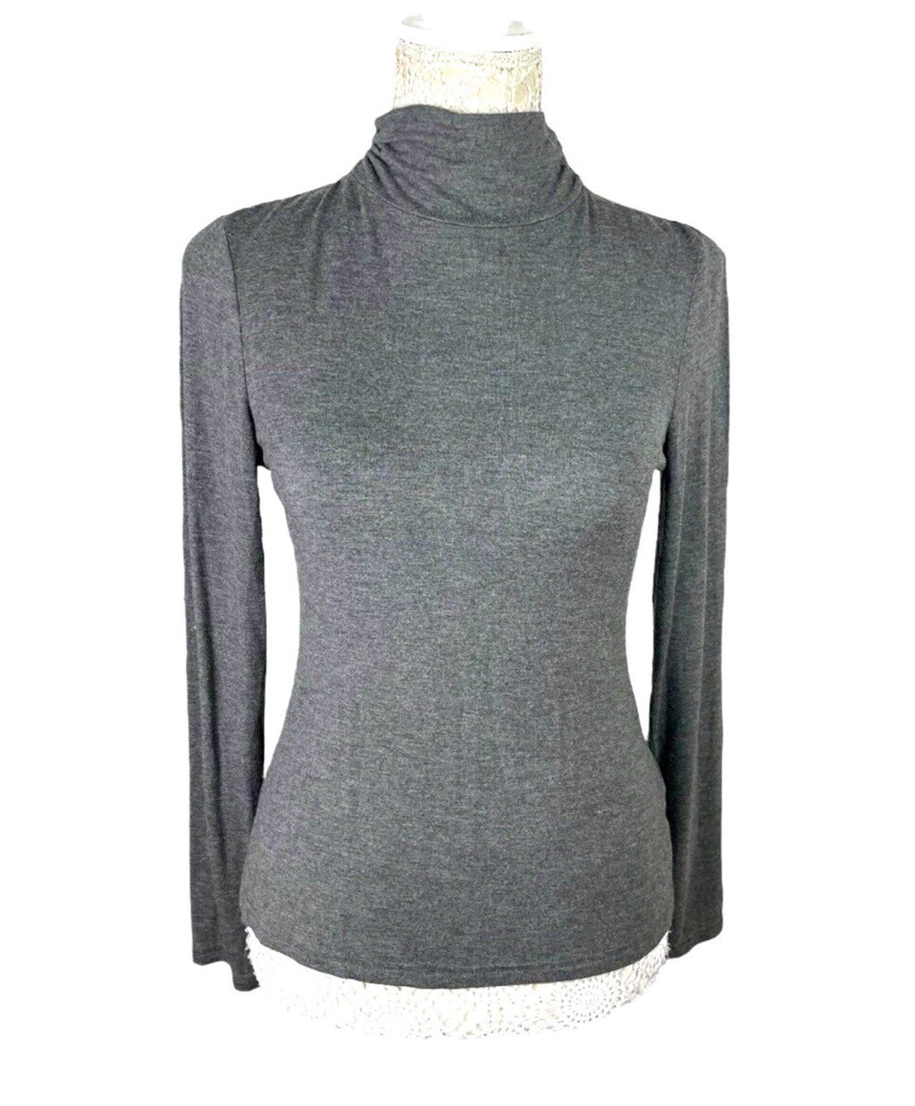 New Look Turtle Neck Top Women’s UK Size 14 Grey Slim Fit Roll Neck Long Sleeve