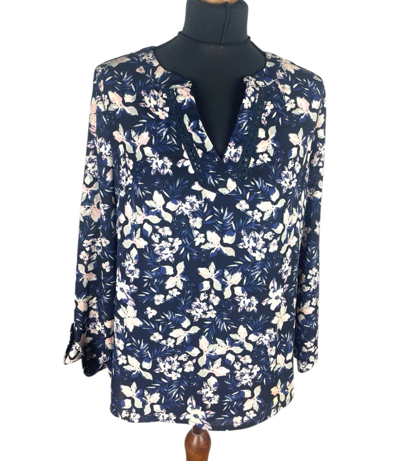 Skies Are Blue Floral Tunic Blouse Long Sleeve Women’s UK Size 8