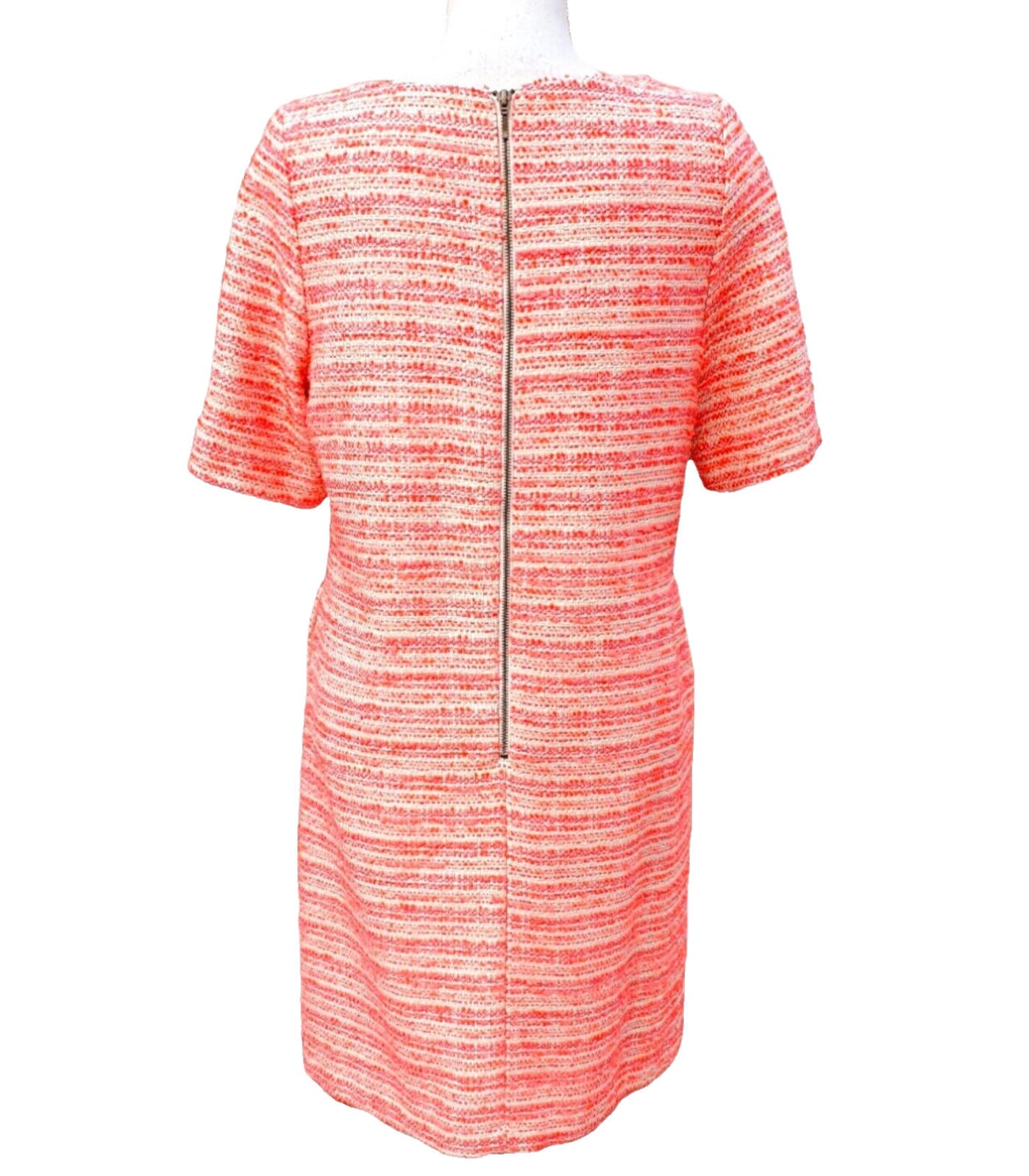 John Lewis Orange Tweed 60's Mini Dress Textured Summer Women's UK Size 12