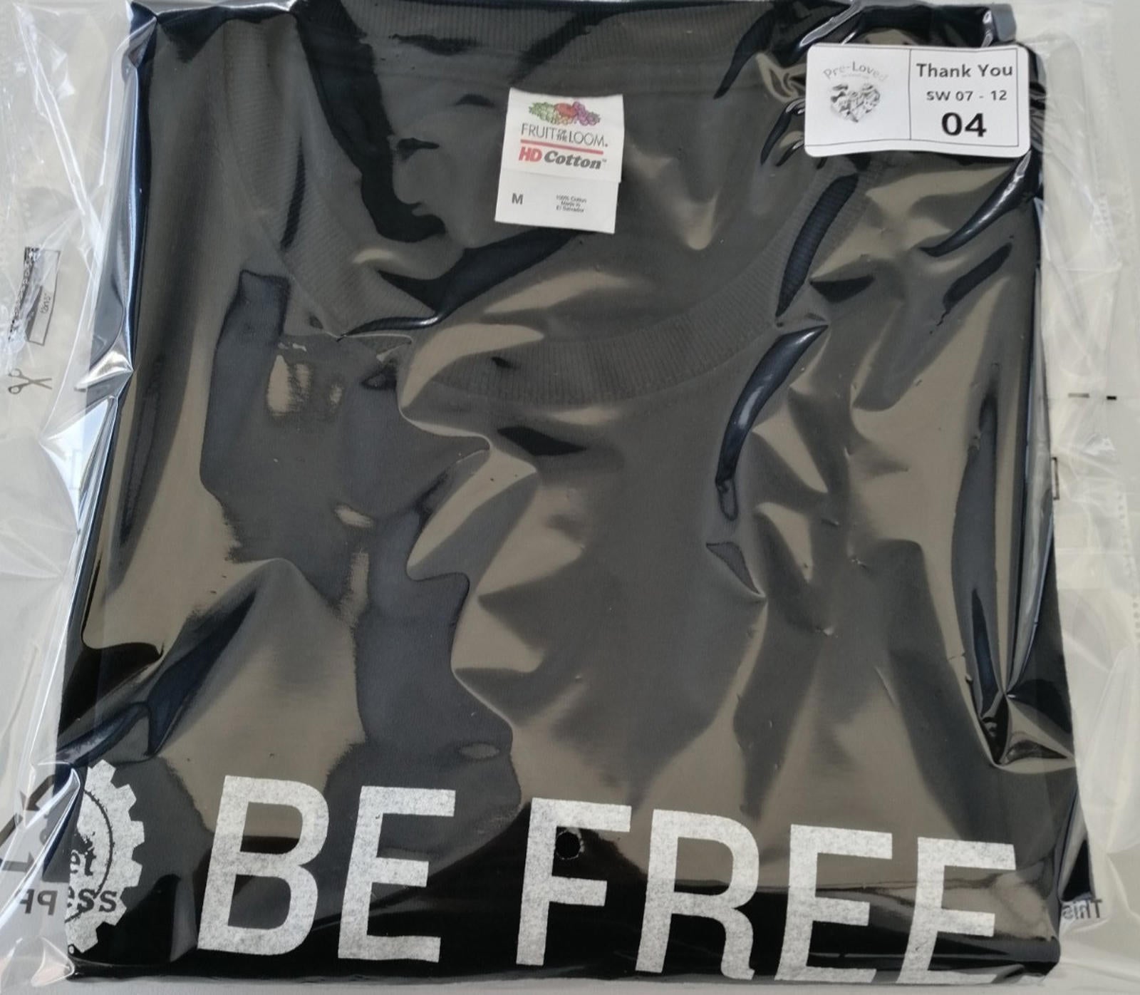 Fitness Slogan Graphic Print T-Shirt Men's Size M Black Crew Neck 100% Cotton