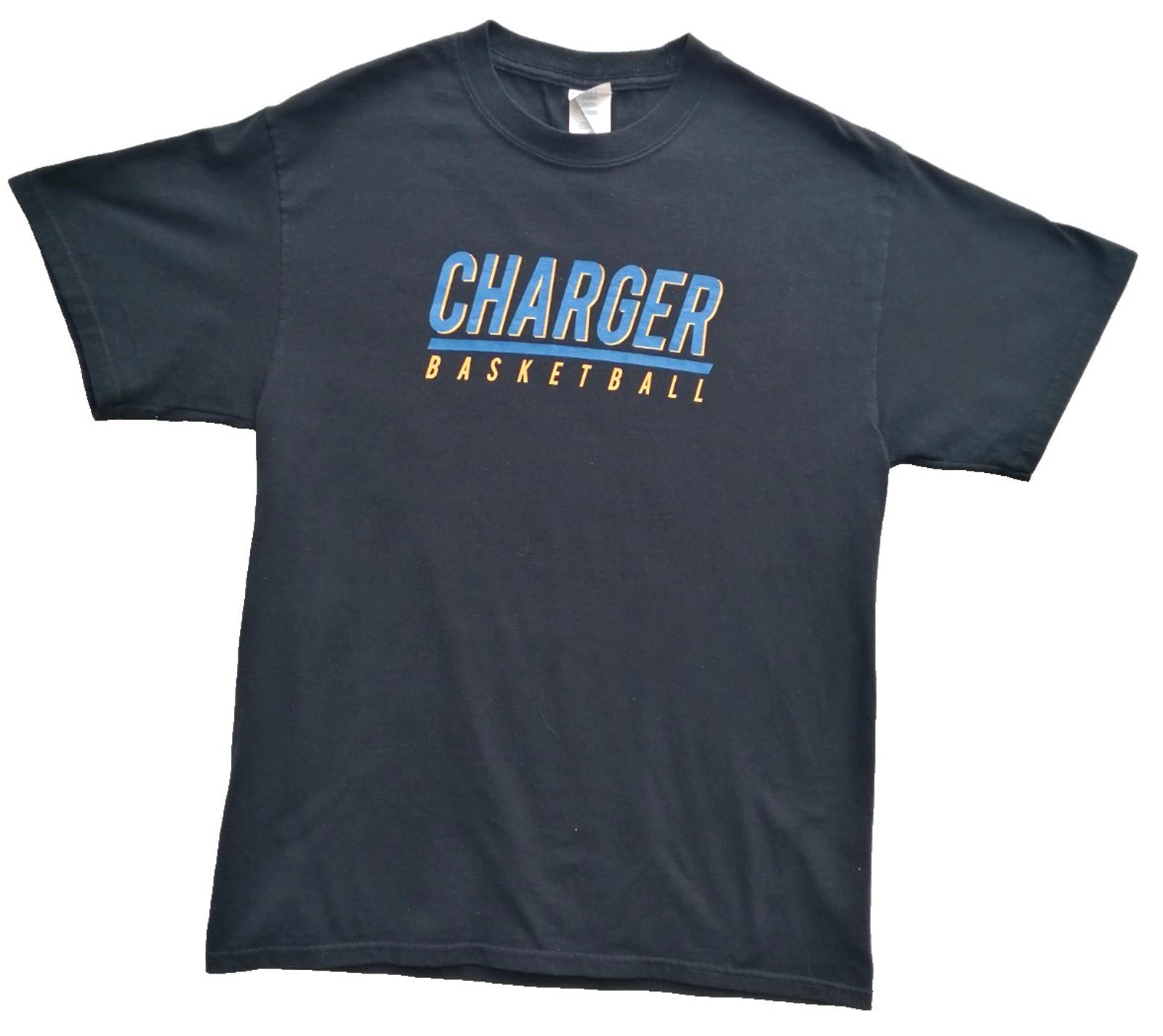 Charger Basketball Sports Graphic Print T-Shirt Men's Size M Black Crew Neck