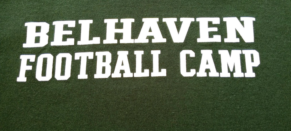 Belhaven Football Camp Graphic Print T-Shirt Men's UK Size 2XL Green 100% Cotton