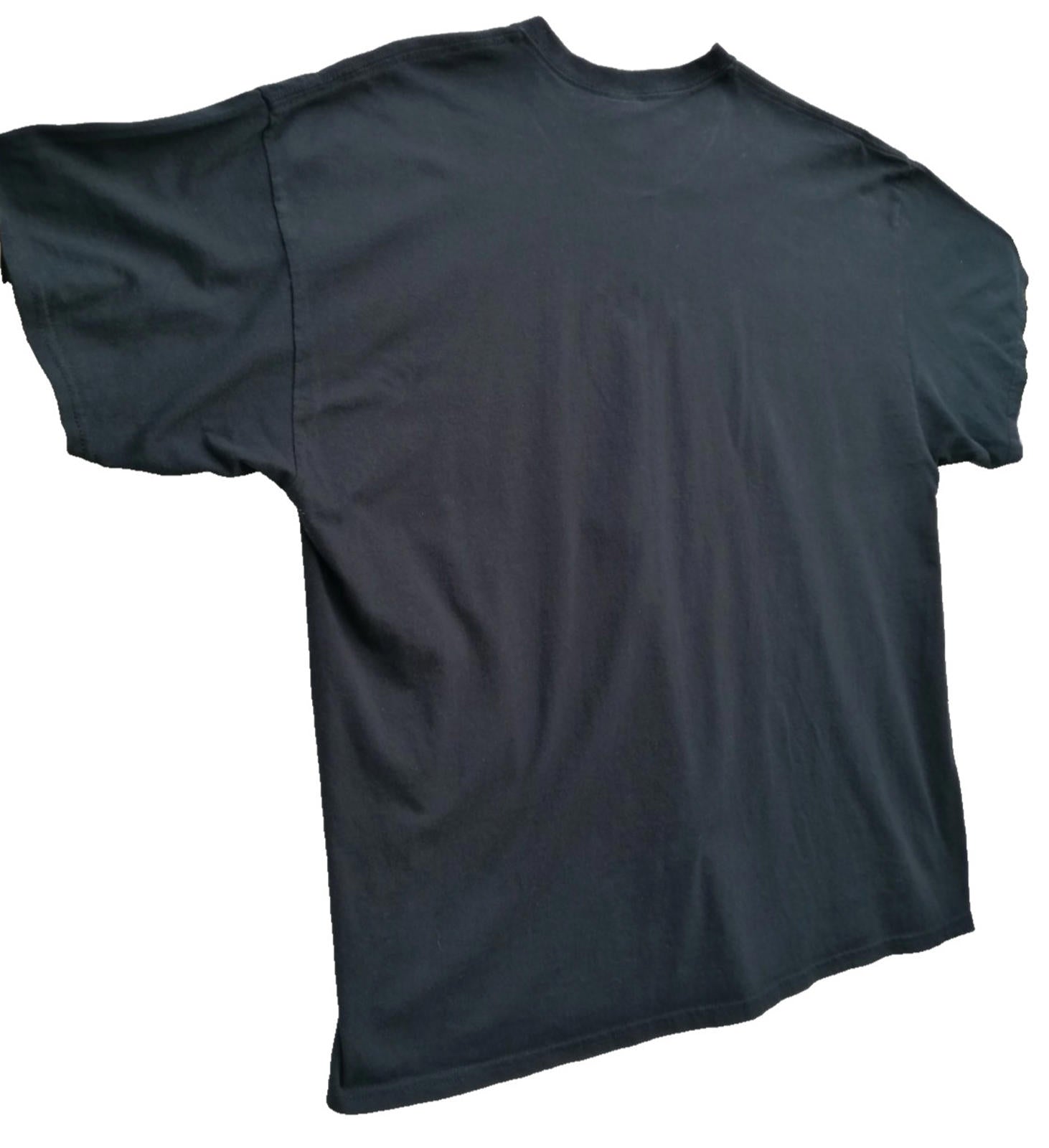 Gold Superhero Graphic Print T-Shirt Men's Size 2XL Black Crew Neck 100% Cotton