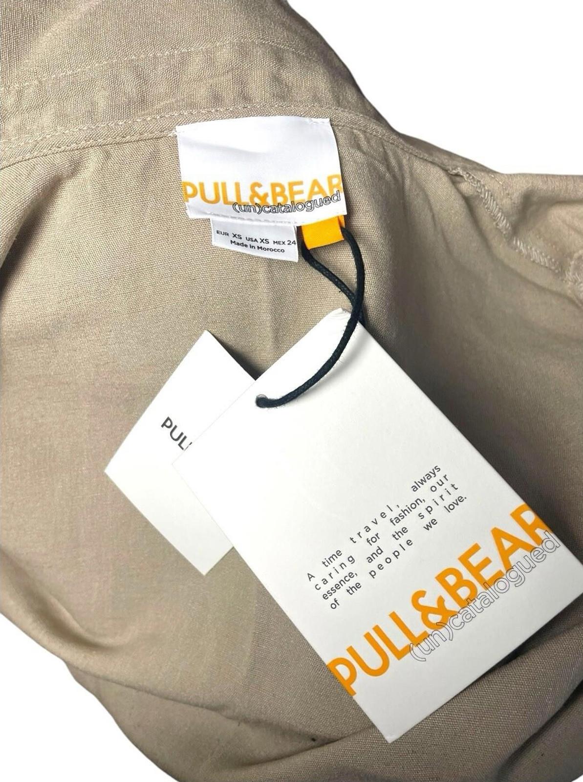 Pull & Bear Camel Skirt & Cropped Shirt Co Ord Set Women’s UK Size XS