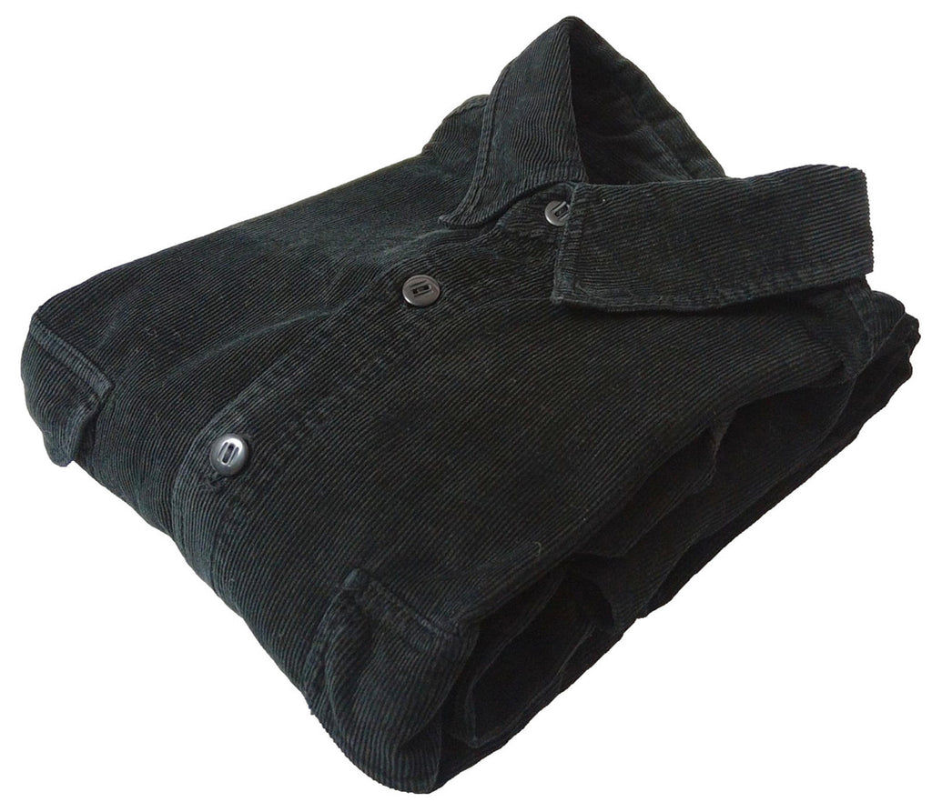 Manhatten Countrystore Corduroy Shirt Men's UK Size M Long Sleeve Black Pockets