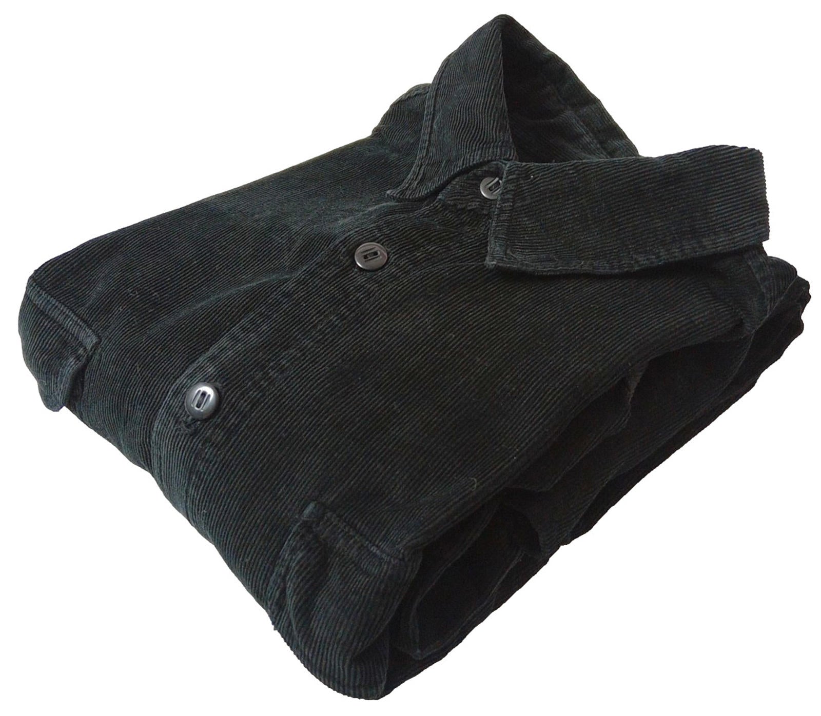 Manhatten Countrystore Corduroy Shirt Men's UK Size M Long Sleeve Black Pockets