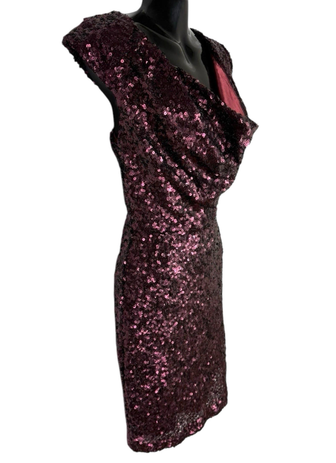 French Connection Deep Purple Sequin Mini Dress Women’s UK Size 6