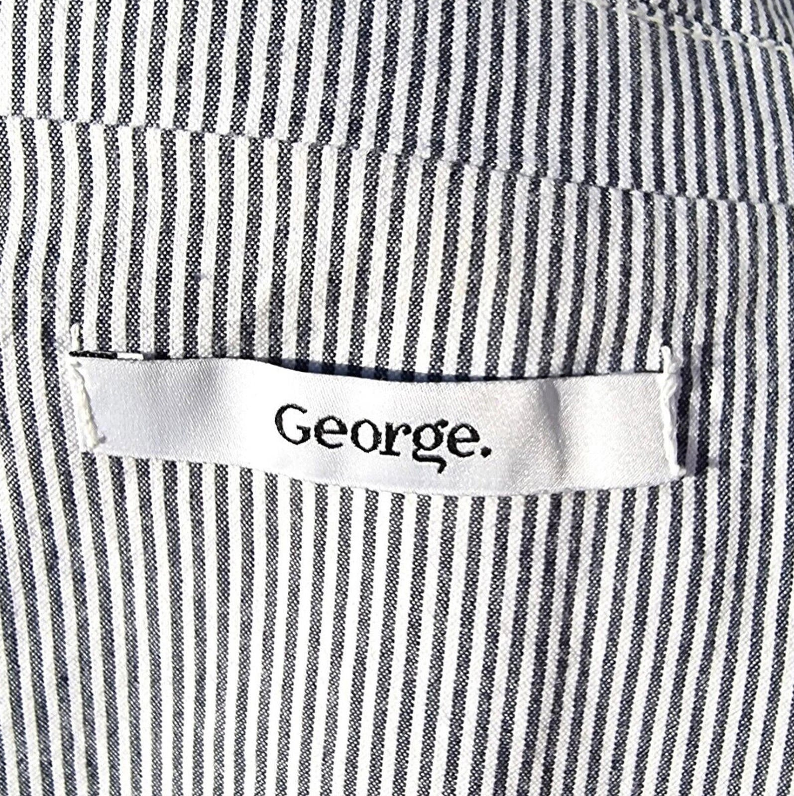 Blue Stripe Blazer Jacket Cotton White Pinstripes Size 10