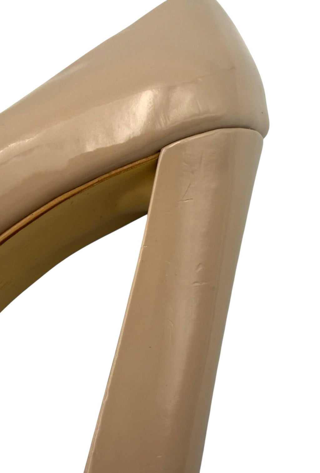 Next Get The Look Block Heel Shoes Women’s UK Size 6 Beige Patent Leather Nude