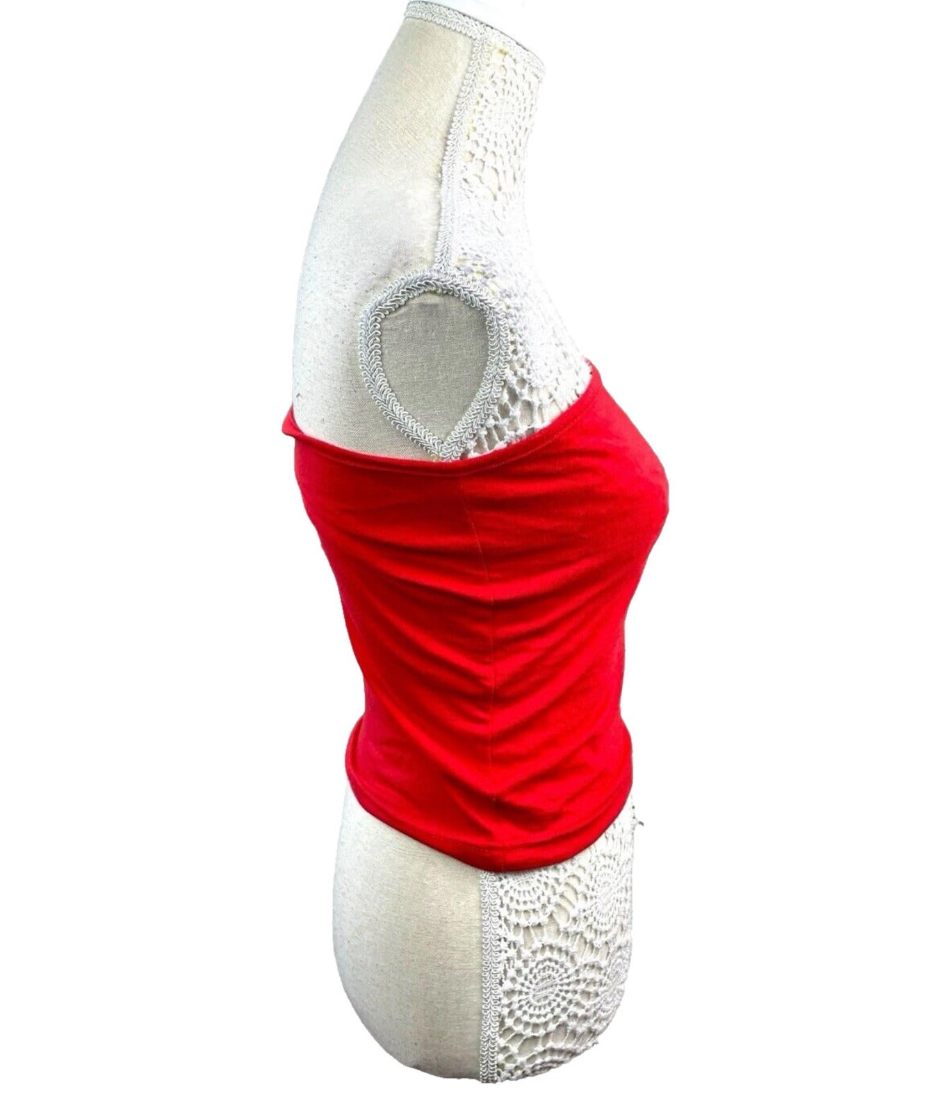 Pretty Little Thing Red Strapless Tank Top Bride 00 Print Women’s UK Size 8