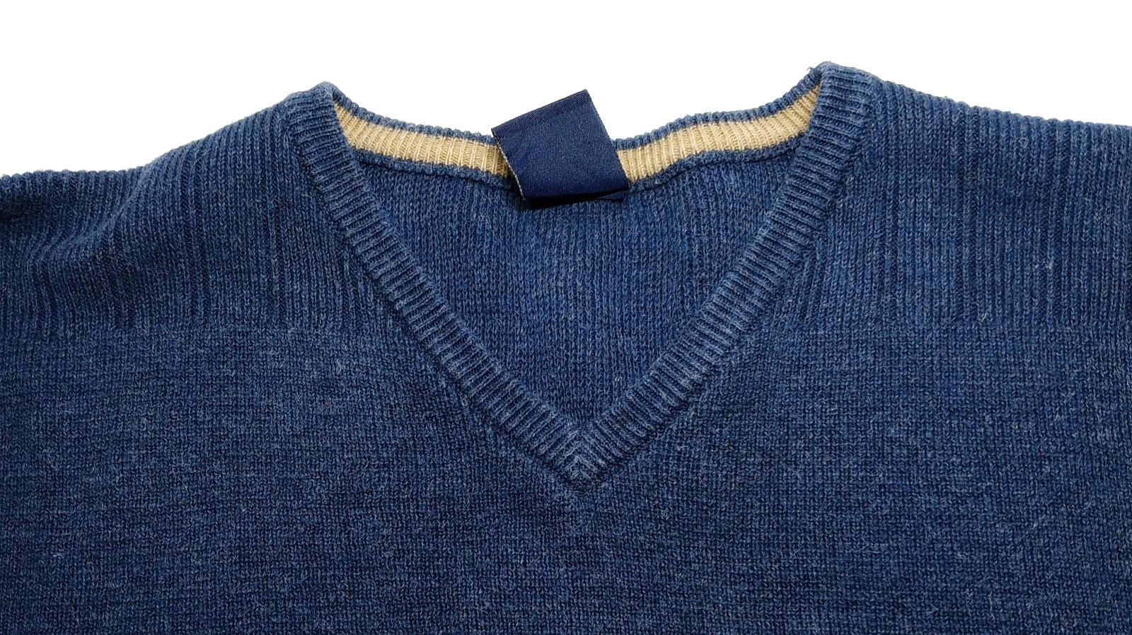 Nautica Knit Jumper Men's UK Size XL Blue Long Sleeve V-Neck Easy Care