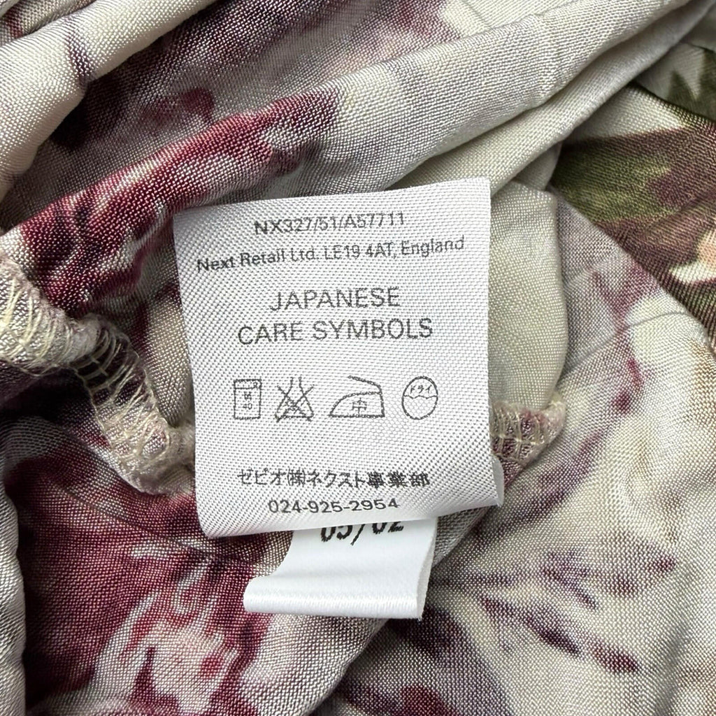 Next Floral Wrap Dress Women's UK Size B Neck Stretch Midi Beige Purple