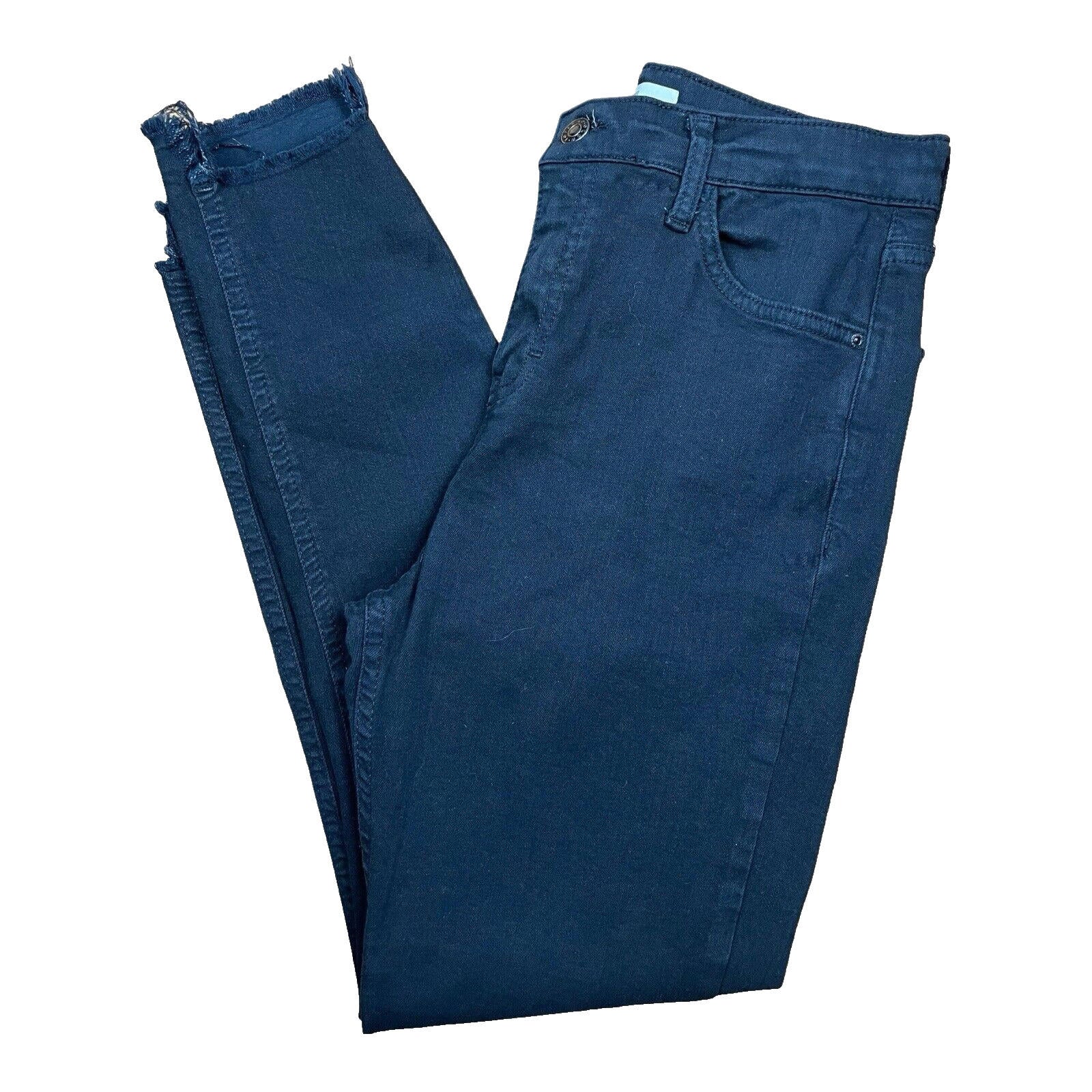 Topshop Motto Jamie Black Jeans Skinny Freyed Hem Women’s UK Size 12