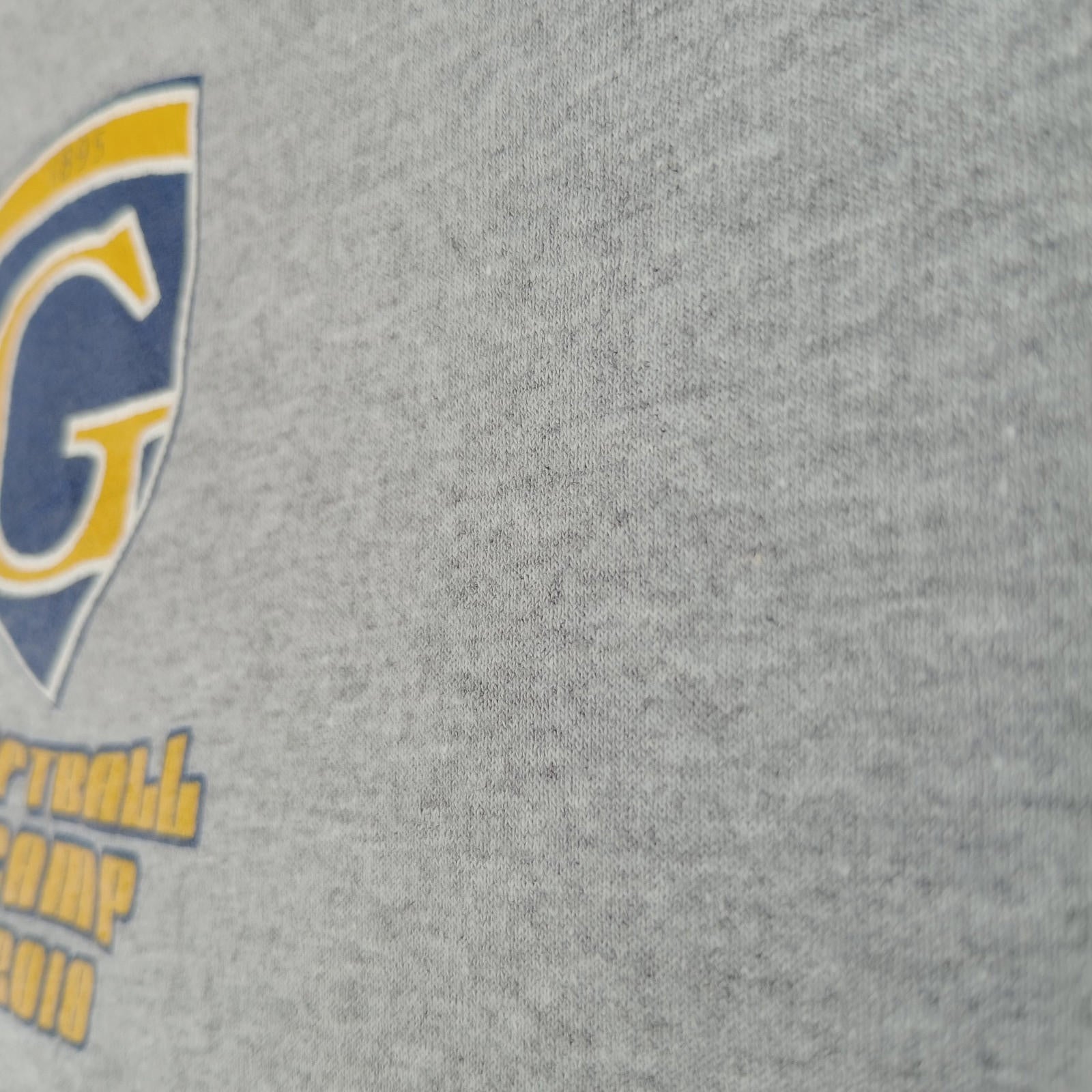 Softball Camp Graphic Print T-Shirt Men's UK Size M Grey Crew Neck Cotton Mix