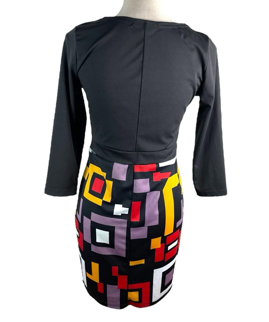 Miusol Retro Look Mini Dress Long Sleeve Zip Front Women’s UK Size M