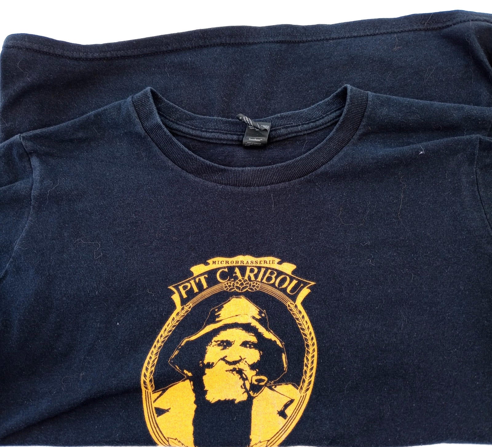 Pit Caribou Graphic Print T-Shirt Men's UK Size XS Black Crew Neck 100% Cotton