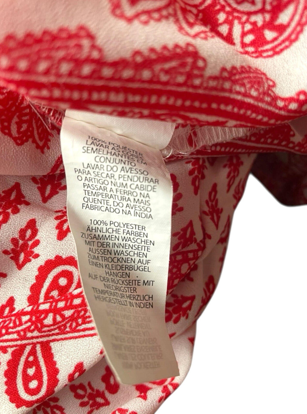 Atmosphere Blouse Off Shoulder Top Women’s UK Size 14 Paisley Print White Red
