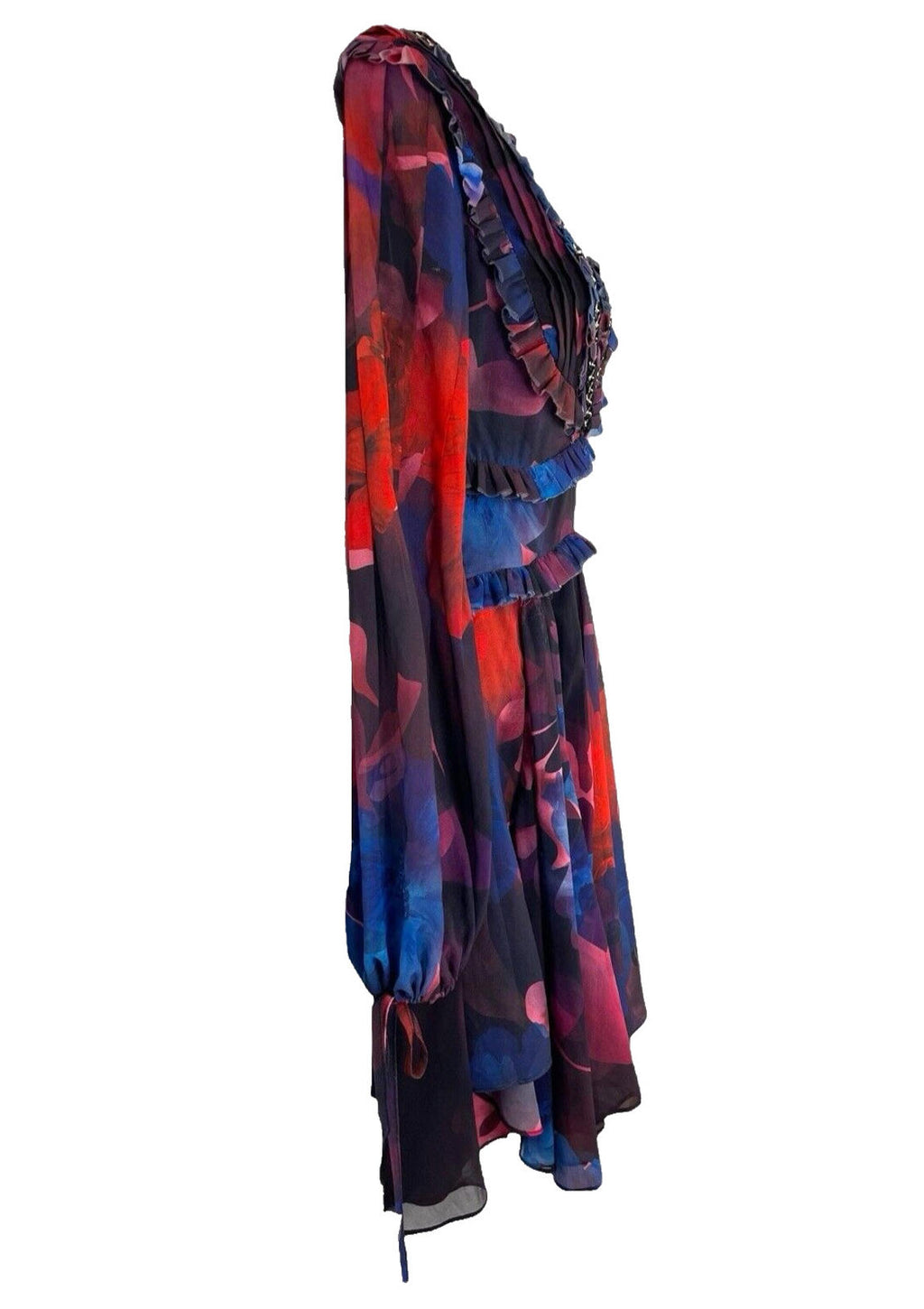 Pretty Little Thing Multicolour Floaty Midi Dress Chain Detail Women’s UK Size 8