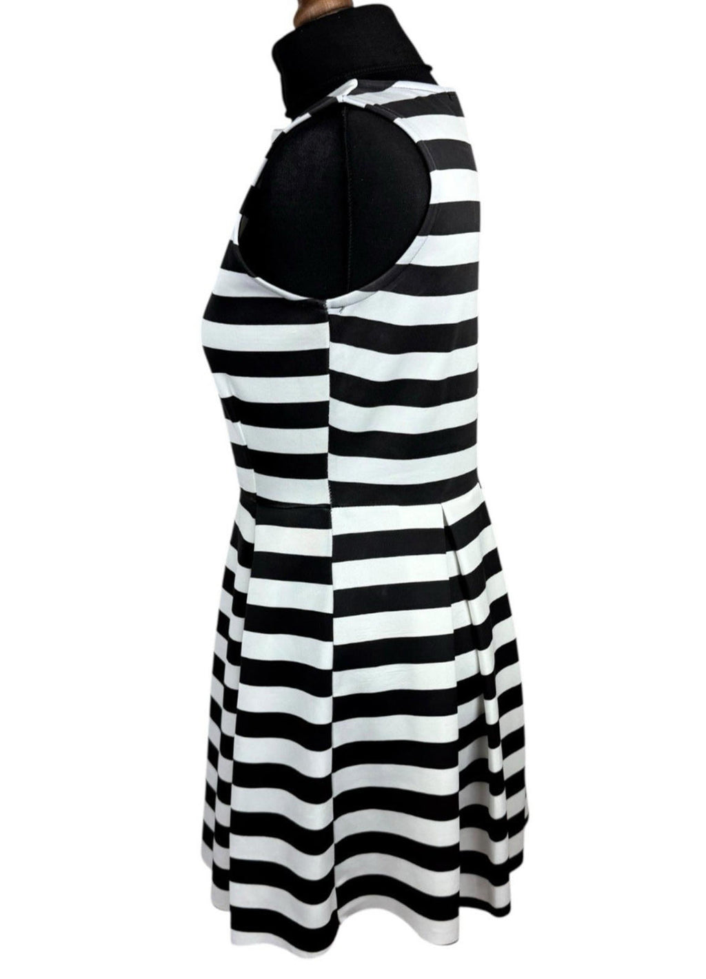 I-X London Striped Dress Women’s UK Size 12 Fit & Flare Sleeveless Pleated Skirt