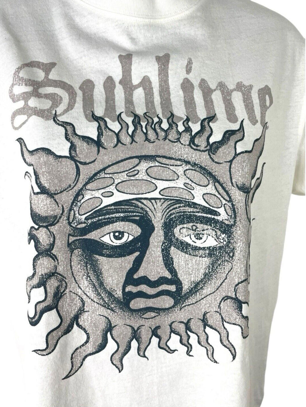 Divided White Oversized Printed T-Shirt Sublime Women’s UK Size XXS