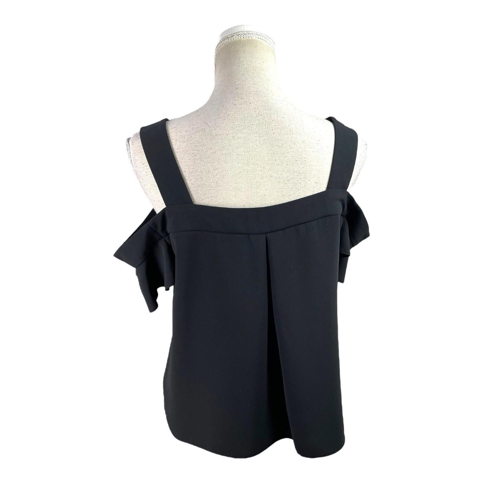 Topshop Black Peplum Top Frill Sleeve Women’s UK Size 12