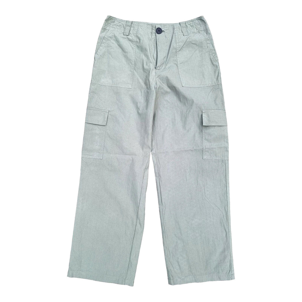 ZARA Trousers 30"W 27"L Cargo Khaki Green Pockets Women's UK Size S Small