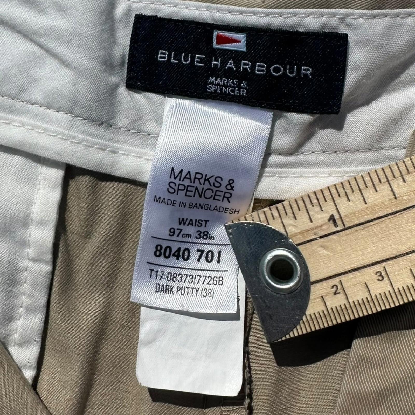 M&S Chino Shorts Men's UK Size 38" W Beige Smart 100% Cotton Summer