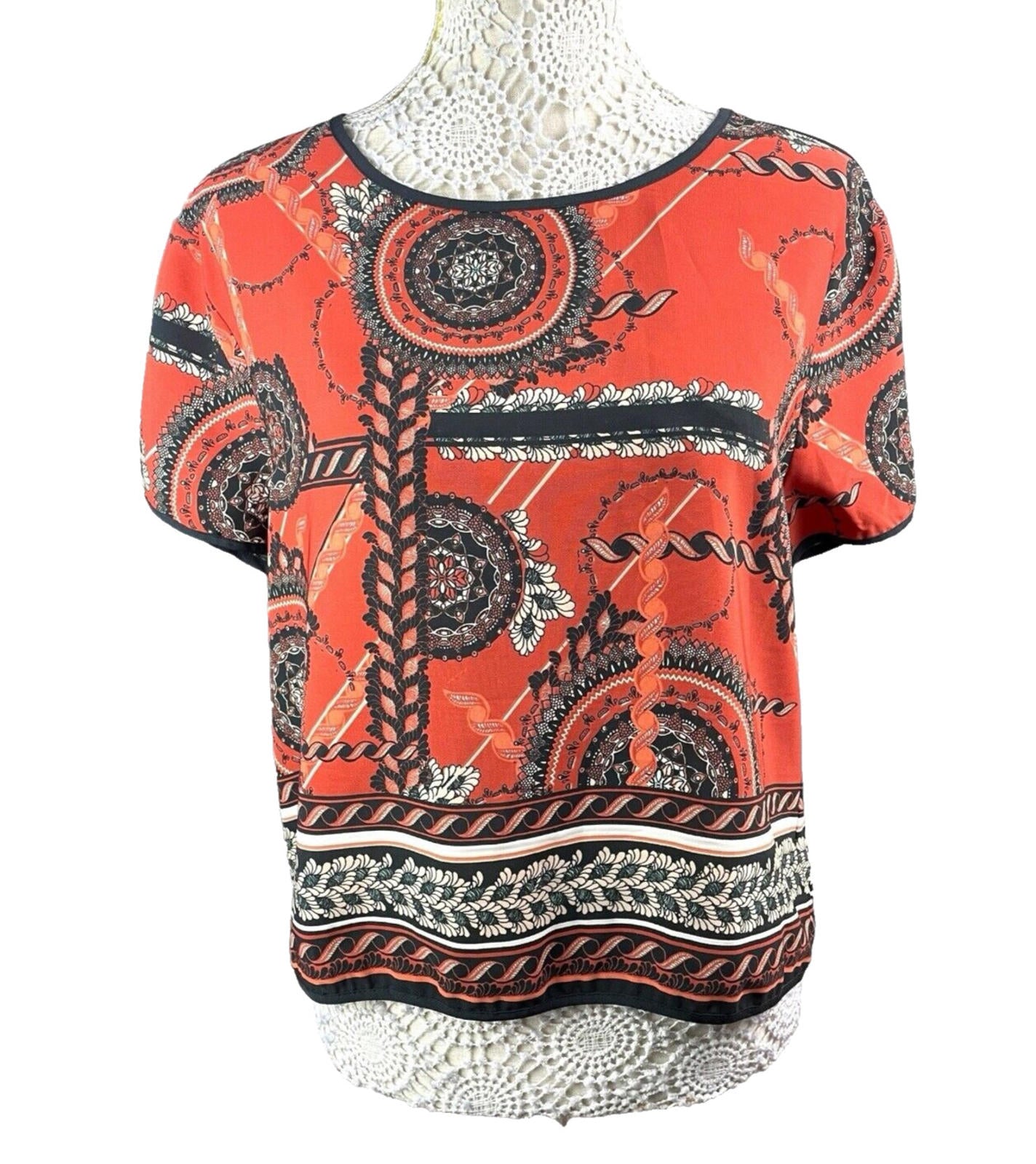 River Island Burnt Orange T-shirt Top Cropped Women’s UK Size 12