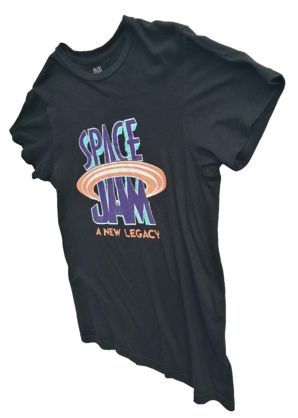 Space Jam Graphic Print T-Shirt Men's Size S/P Black 100% Cotton