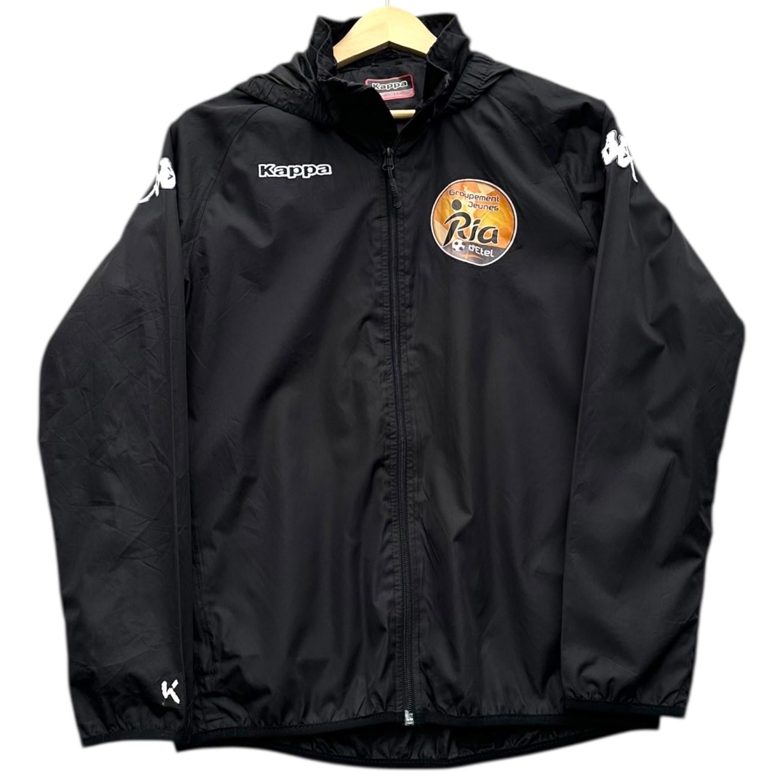Kappa Windbreaker Kid's UK Size 14 Y Black Groupement Jeunes Football Zip Jacket