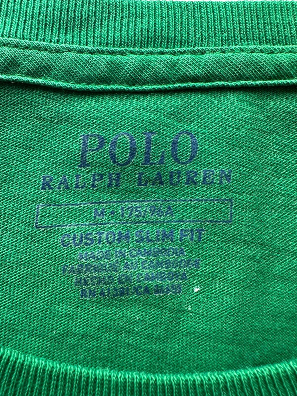 Ralph Lauren T-Shirt Men's UK Size M Green Slim Fit Crew Neck Short Sleeve