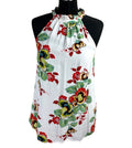 Warehouse Sleeveless Blouse Floral Women’s UK Size 10 White Multicolour
