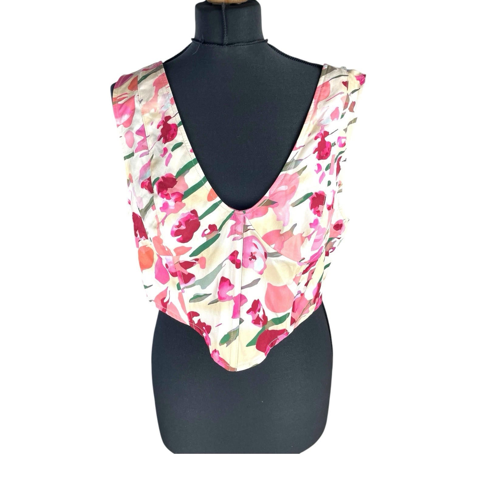 Ravi Famous Boned Croptop Floral Women’s UK Size 16