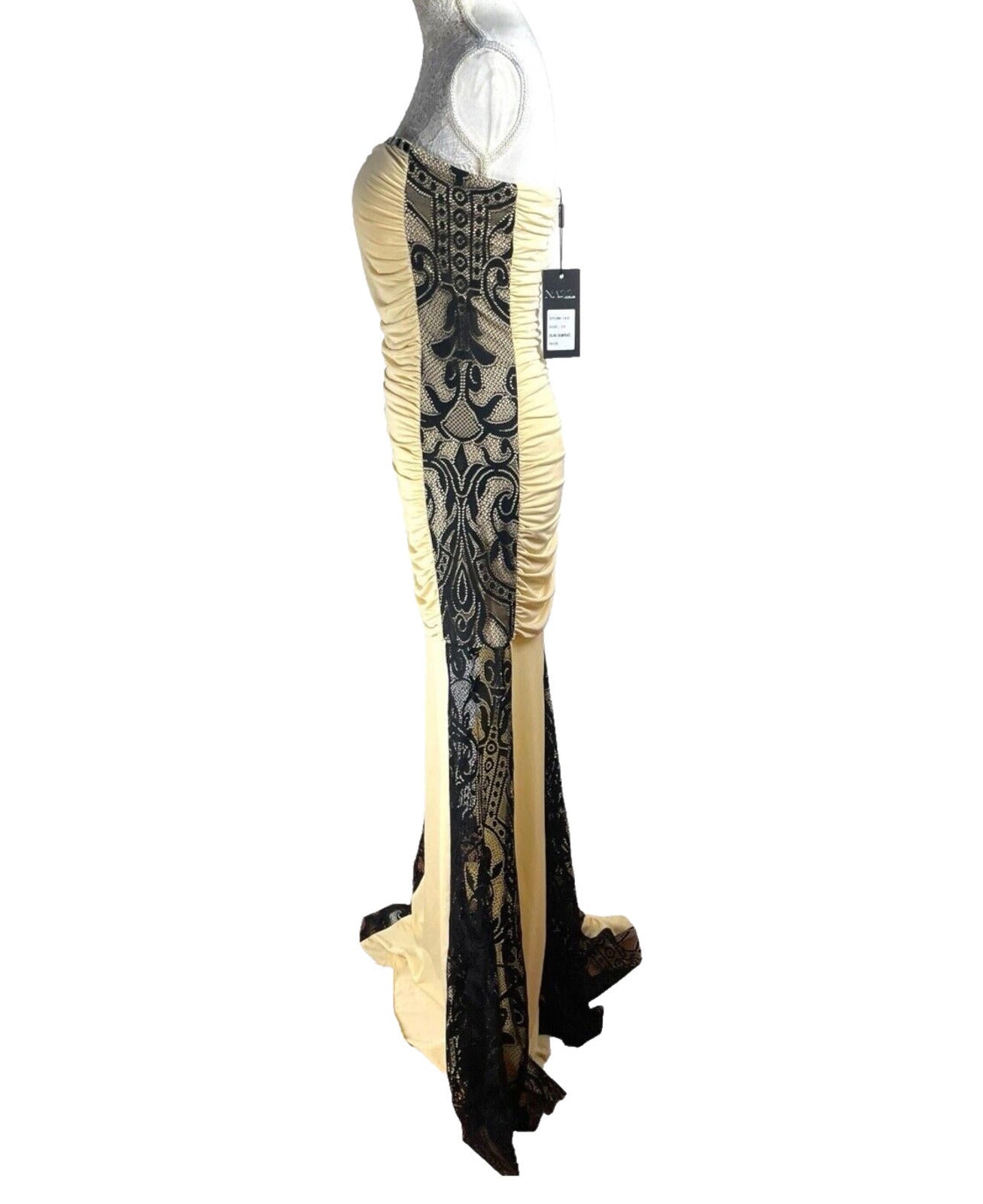 Nazz Collection Ballgown Dress Women's UK Size 14 Diamante Detail Ruched Prom
